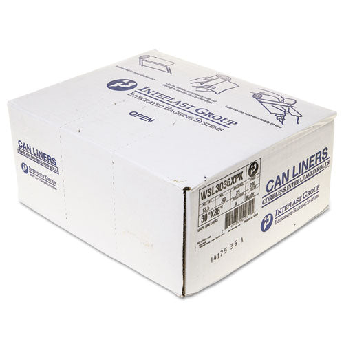 Low-density Commercial Can Liners, Coreless Interleaved Roll, 30 Gal, 0.9 Mil, 30" X 36", Black, 25 Bags/roll, 8 Rolls/carton