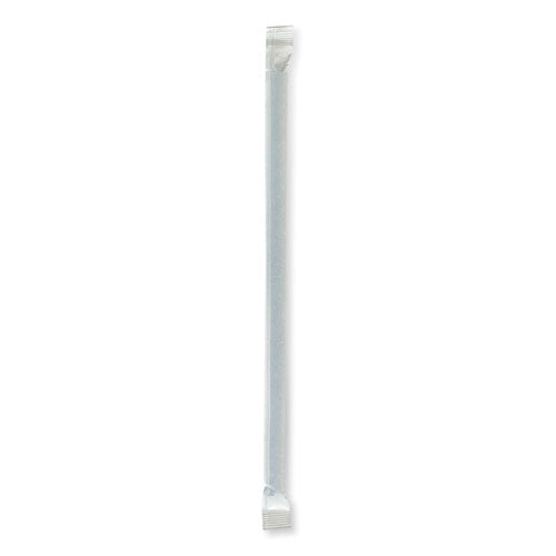 Wrapped Jumbo Straws, 7.75", Polypropylene, Black, 250/pack, 50 Packs/carton