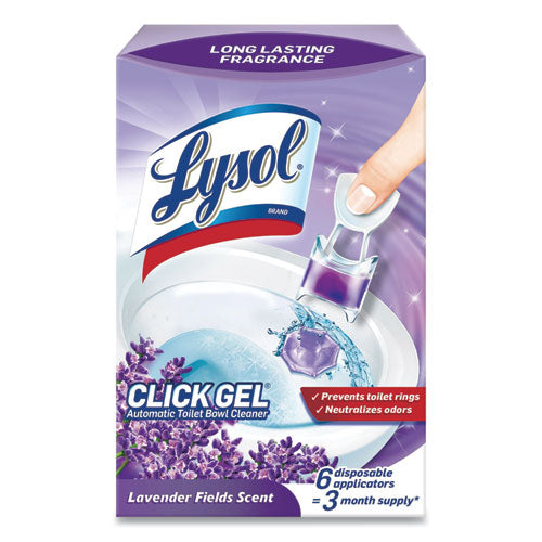 Click Gel Automatic Toilet Bowl Cleaner, Lavender Fields, 6/box, 4 Boxes/carton