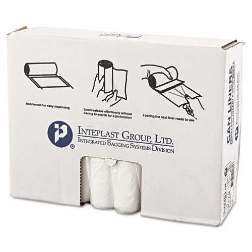 High-density Commercial Can Liners, 33 Gal, 11 Mic, 33" X 40", Clear, 25 Bags/roll, 20 Interleaved Rolls/carton