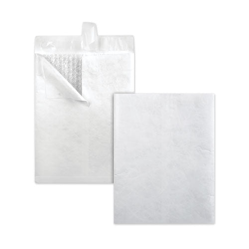 Bubble Mailer Of Dupont Tyvek, #13 1/2, Square Flap, Redi-strip Adhesive Closure, 10 X 13, White, 25/box