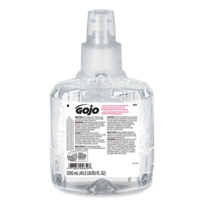 Clear And Mild Foam Handwash Refill, For Gojo Ltx-12 Dispenser, Fragrance-free, 1,200 Ml Refill, 2/carton