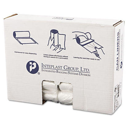 High-density Commercial Can Liners, 30 Gal, 10 Mic, 30" X 37", Clear, 25 Bags/roll, 20 Interleaved Rolls/carton