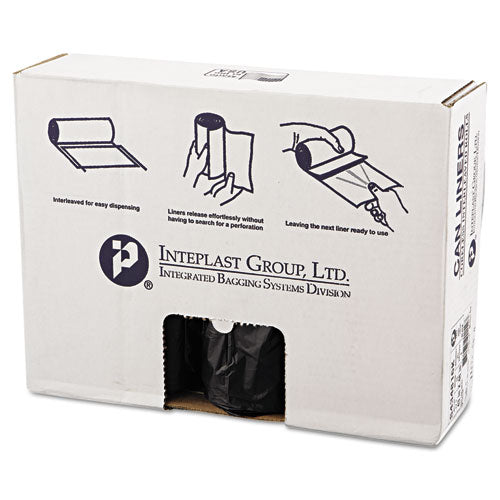 High-density Commercial Can Liners, 60 Gal, 16 Mic, 43" X 48", Black, 25 Bags/roll, 8 Interleaved Rolls/carton