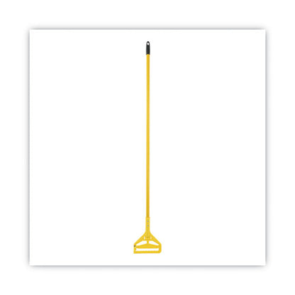 Quick Change Side-latch Plastic Mop Head Handle, 60" Aluminum Handle, Yellow