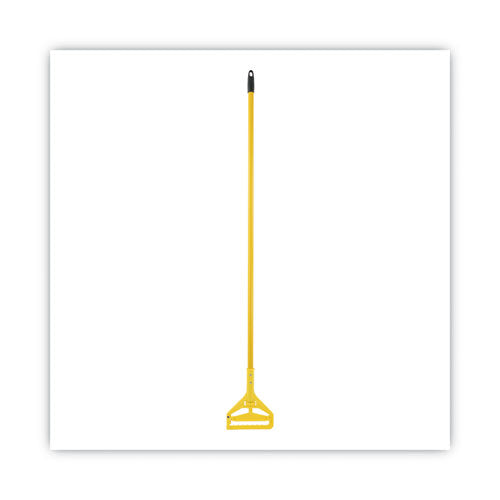 Quick Change Side-latch Plastic Mop Head Handle, 60" Aluminum Handle, Yellow