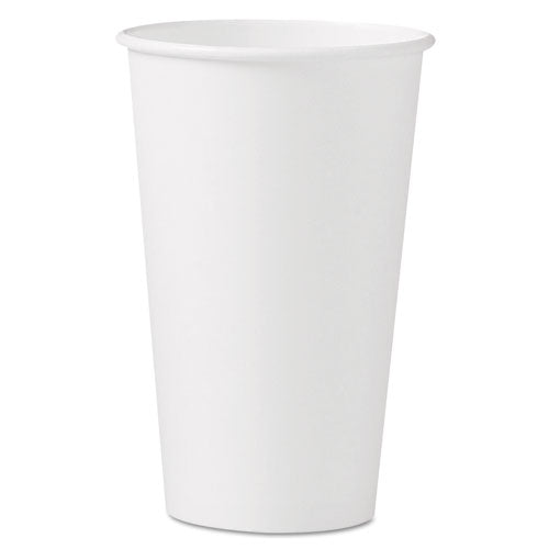 Single-sided Poly Paper Hot  Cups, 16 Oz, White, 50 Sleeve, 20 Sleeves/carton