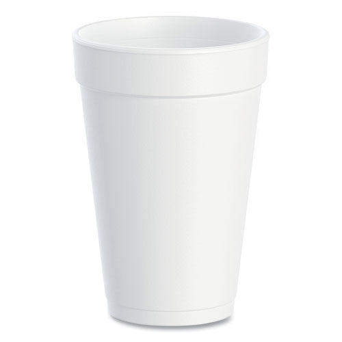 Foam Drink Cups, 16 Oz, White, 20/bag, 25 Bags/carton