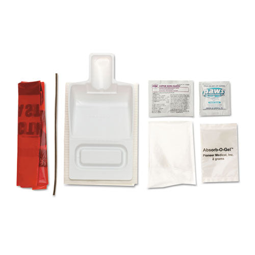 Biohazard Fluid Clean-up Kit, 10.3 X 1.6 X 10.5, 7 Pieces, Synthetic-fabric Bag