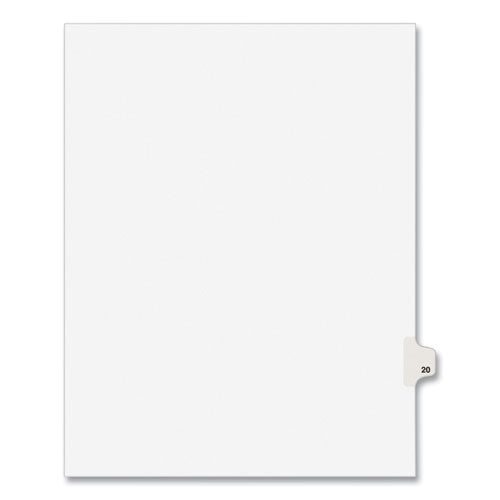 Preprinted Legal Exhibit Side Tab Index Dividers, Avery Style, 10-tab, 20, 11 X 8.5, White, 25/pack, (1020)