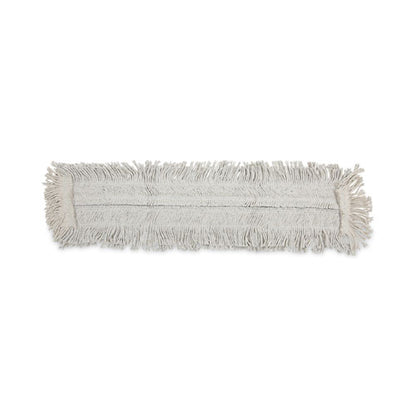 Disposable Dust Mop Head W/sewn Center Fringe, Cotton/synthetic, 36w X 5d, White