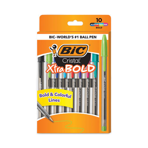 Cristal Xtra Bold Ballpoint Pen, Stick, Bold 1.6 Mm, Randomly Assorted Ink And Barrel Colors, 24/pack
