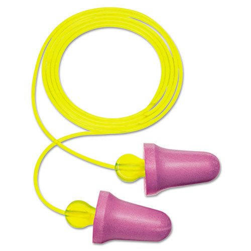No-touch Push-to-fit Single-use Earplugs, Corded, 29 Db Nrr, Purple/yellow, 400 Pairs
