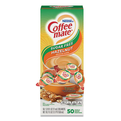 Liquid Coffee Creamer, Zero Sugar Hazelnut, 0.38 Oz Mini Cups, 50/box