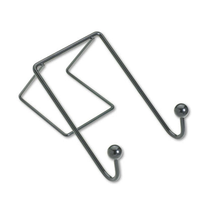 Partition Additions Wire Double-garment Hook, 4 X 5.13 X 6, Over-the Panel Mount,  Black