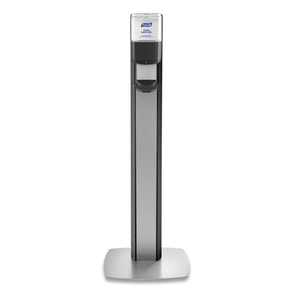 Messenger Es8 Silver Panel Floor Stand With Dispenser, 1,200 Ml, 16.75 X 6 X 40, Silver/graphite