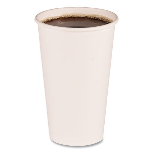 Paper Hot Cups, 16 Oz, White, 50 Cups/sleeve, 20 Sleeves/carton