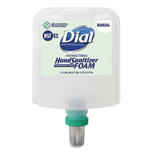 Antibacterial Foaming Hand Sanitizer Refill For Dial 1700 Dispenser, 1.2 L Refill, Fragrance-free, 3/carton