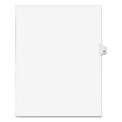 Preprinted Legal Exhibit Side Tab Index Dividers, Avery Style, 10-tab, 10, 11 X 8.5, White, 25/pack