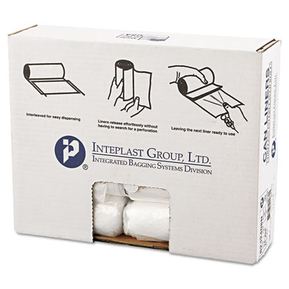 High-density Commercial Can Liners, 10 Gal, 8 Mic, 24" X 24", Natural, 50 Bags/roll, 20 Interleaved Rolls/carton