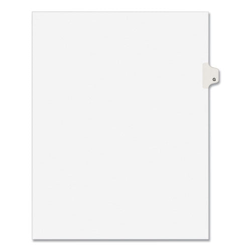 Preprinted Legal Exhibit Side Tab Index Dividers, Avery Style, 26-tab, G, 11 X 8.5, White, 25/set, (1407)