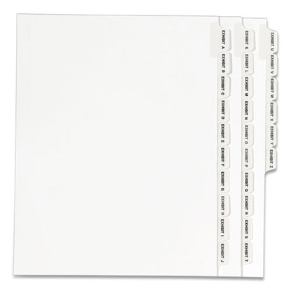 Preprinted Legal Exhibit Side Tab Index Dividers, Avery Style, 26-tab, Exhibit A To Exhibit Z, 11 X 8.5, White, 1 Set, (1370)