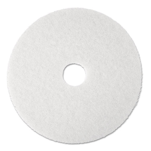 Low-speed Super Polishing Floor Pads 4100, 20" Diameter, White, 5/carton