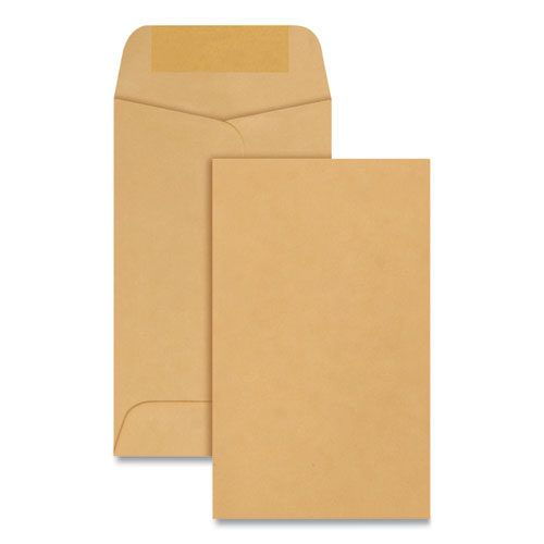 Kraft Coin And Small Parts Envelope, #3, Round Flap, Gummed Closure, 2.5 X 4.25, Brown Kraft, 500/box