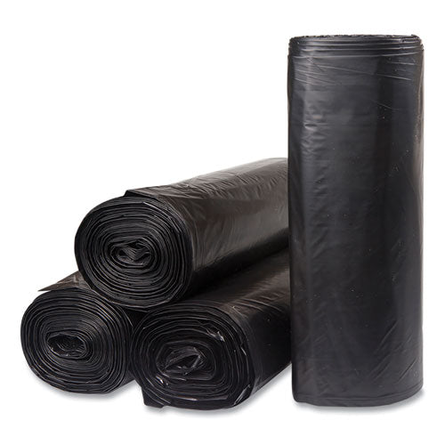 Low-density Commercial Can Liners, Coreless Interleaved Roll, 45 Gal, 1.2mil, 40" X 46", Black, 10 Bags/roll, 10 Rolls/carton