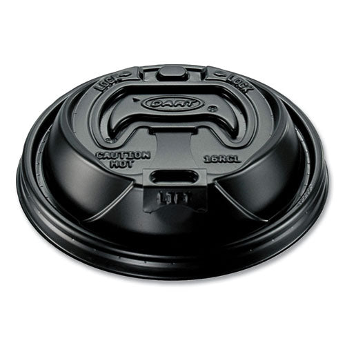 Optima Reclosable Lid, Fits 12 Oz To 24 Oz Foam Cups, Black, 100 Pack, 10 Packs/carton