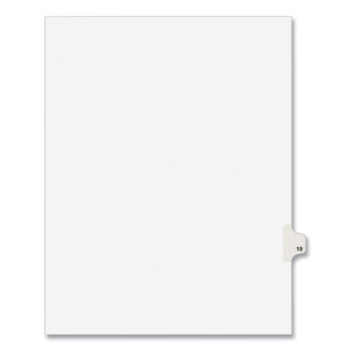 Preprinted Legal Exhibit Side Tab Index Dividers, Avery Style, 10-tab, 19, 11 X 8.5, White, 25/pack, (1019)