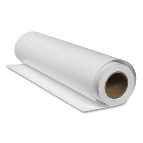 Enhanced Adhesive Synthetic Paper, 2" Core, 24" X 100 Ft, Matte White