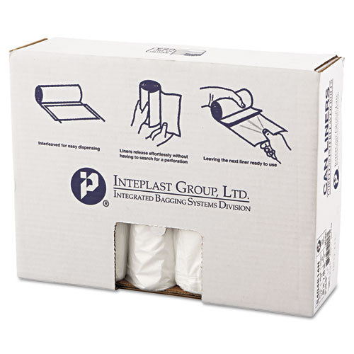 High-density Commercial Can Liners, 45 Gal, 14 Mic, 40" X 48", Clear, 25 Bags/roll, 10 Interleaved Rolls/carton