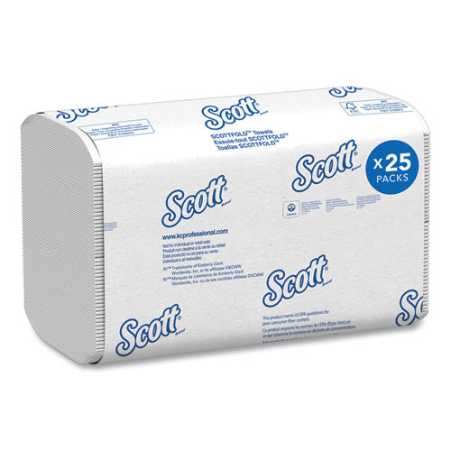 Pro Scottfold Towels, 1-ply, 7.8 X 12.4, White, 175 Towels/pack, 25 Packs/carton