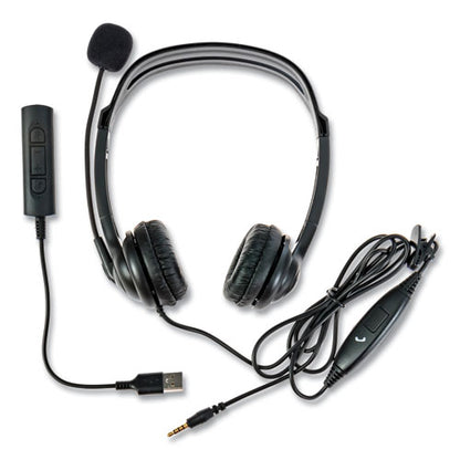 Zum3500 Binaural Over The Head Usb Headset, Black