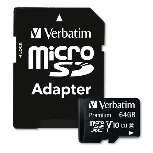 64gb Premium Microsdxc Memory Card With Adapter, Uhs-i V10 U1 Class 10, Up To 90mb/s Read Speed