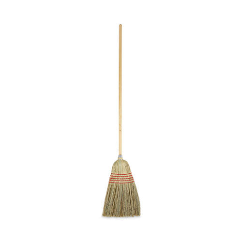 Parlor Broom, Yucca/corn Fiber Bristles, 56" Overall Length, Natural, 12/carton