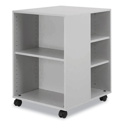 Flexible Multi-functional Cart For Office Storage, Wood, 6 Shelves, 20.79 X 23.31 X 29.45, Gray