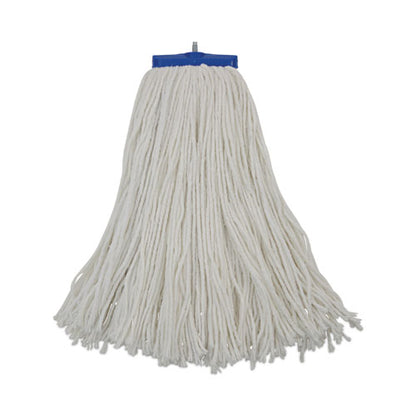 Cut-end Lie-flat Wet Mop Head, Rayon, 16oz, White, 12/carton