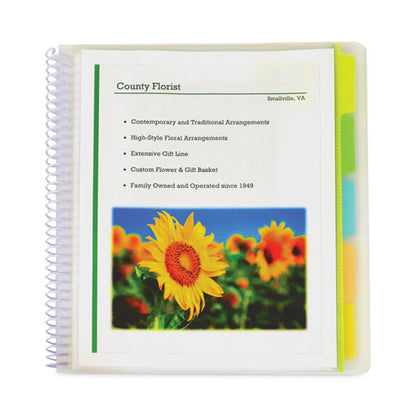 10-pocket Poly Portfolio With Write-on Tabs, 8.5 X 11, Clear/clear