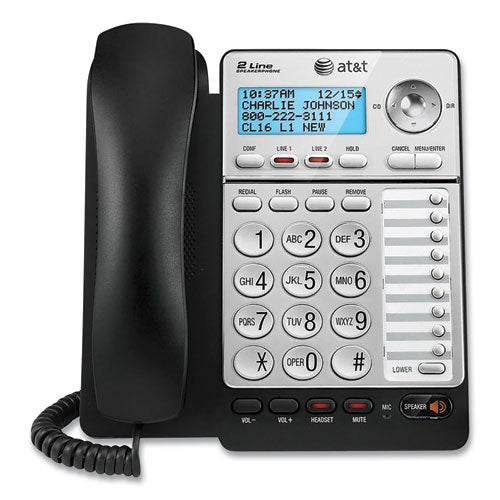 Ml17928 Two-line Corded Speakerphone, Black/silver