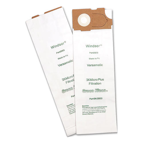 Replacement Vacuum Bags, Fits Allstar Javelin/triple S Prosense Ii/windsor Versamatic, 10/pack