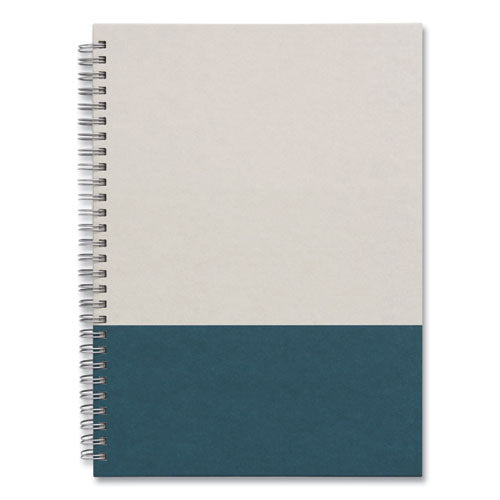 Wirebound Hardcover Notebook, 1-subject, Narrow Rule, Gray/teal Cover, (80) 9.5 X 6.5 Sheets