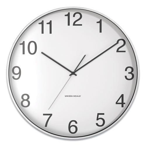 Essentials Classic Round Wall Clock, 12" Overall Diameter, Silver Case, 1 Aa (sold Separately)