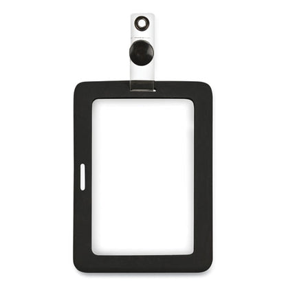 Myid Badge Holder, Vertical/horizontal, 3 5/8 X 2 1/4, Black, 1/ea