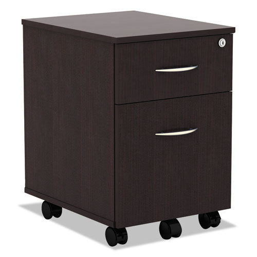 Alera Valencia Series Mobile Pedestal, Left Or Right, 2-drawers: Box/file, Legal/letter, Espresso, 15.88" X 19.13" X 22.88"