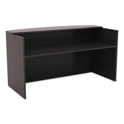 Alera Valencia Series Reception Desk With Transaction Counter, 71" X 35.5" X 29.5" To 42.5", Espresso