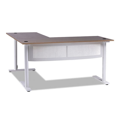 L-shaped Writing Desk, 59.05" X 59.05" X 29.53", Beigewood/white