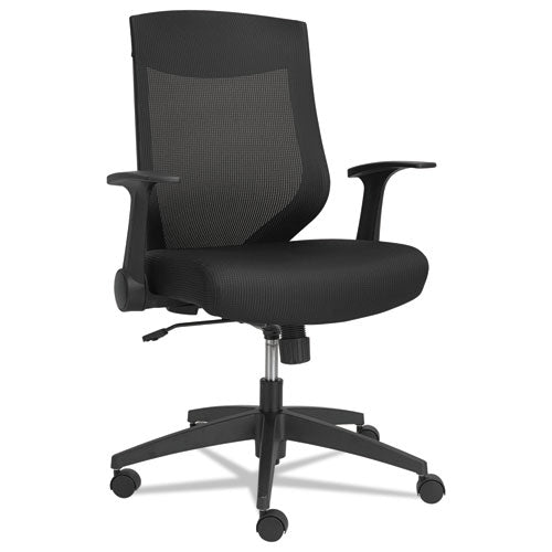 Alera Eb-k Series Synchro Mid-back Flip-arm Mesh Chair, Supports Up To 275 Lb, 18.5“ To 22.04" Seat Height, Black