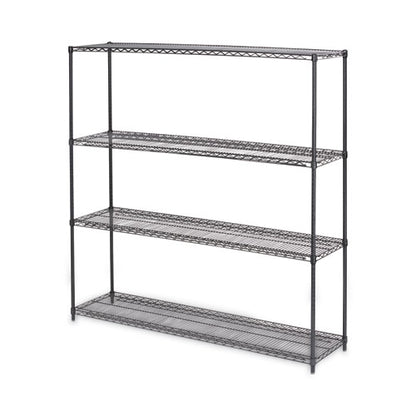 Ba Plus Wire Shelving Kit, Four-shelf, 72w X 18d X 72h, Black Anthracite Plus